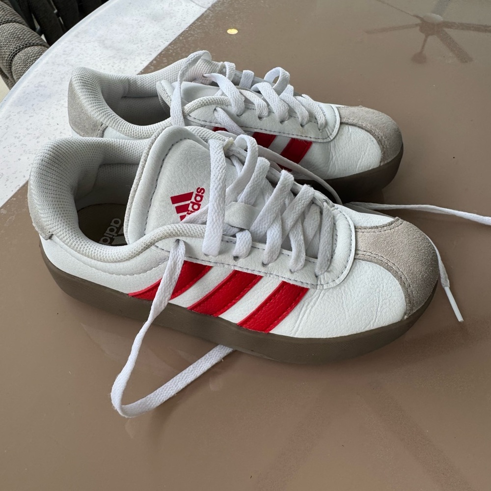 Adidas White and Red Classic Sneakers